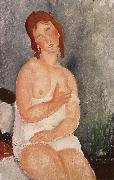 Red-Haired young woman in chemise Amedeo Modigliani